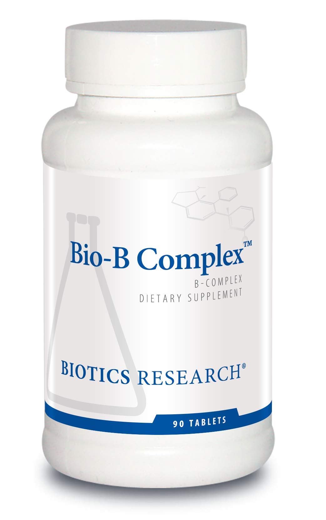 Biotics Research Bio B Complex High Potency B-Complex with Folate and Vitamins B2, B6 and B12 for Energy Production, Cardiovascular Support, Metabolic Pathways, Brain Health, 90 Tablets