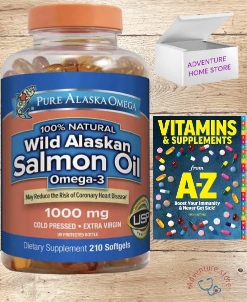 Adventure Home Pure Alaska 1000mg Omega-3 Wild Alaskan Salmon Oil Softgels, 210