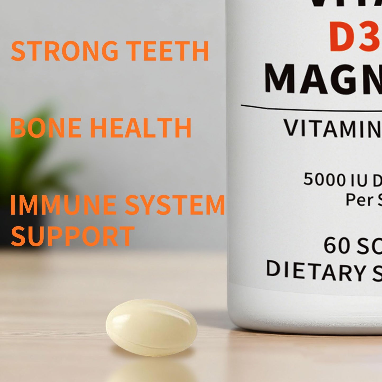 YMINGKJ Vitamin D3 K2 5000 IU Softgels 60 Count
