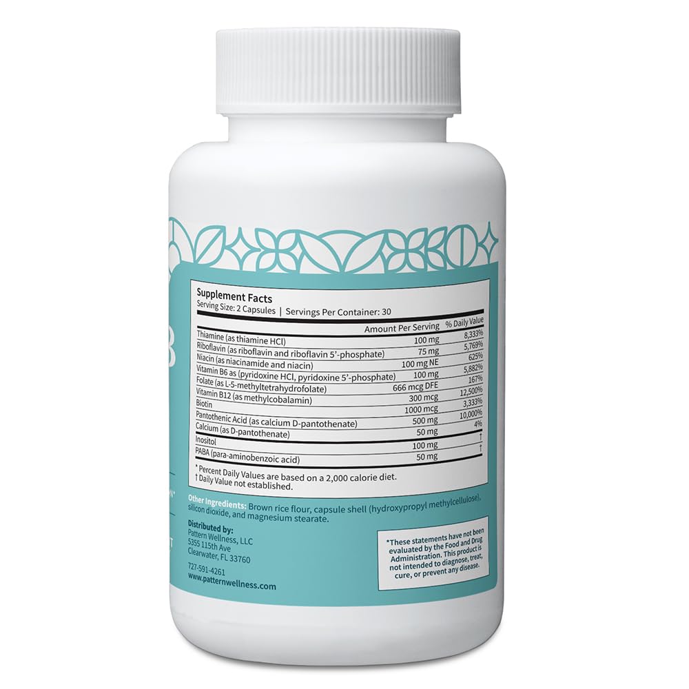 Pattern Wellness Vitamin B Complex Supplement 180 Capsules