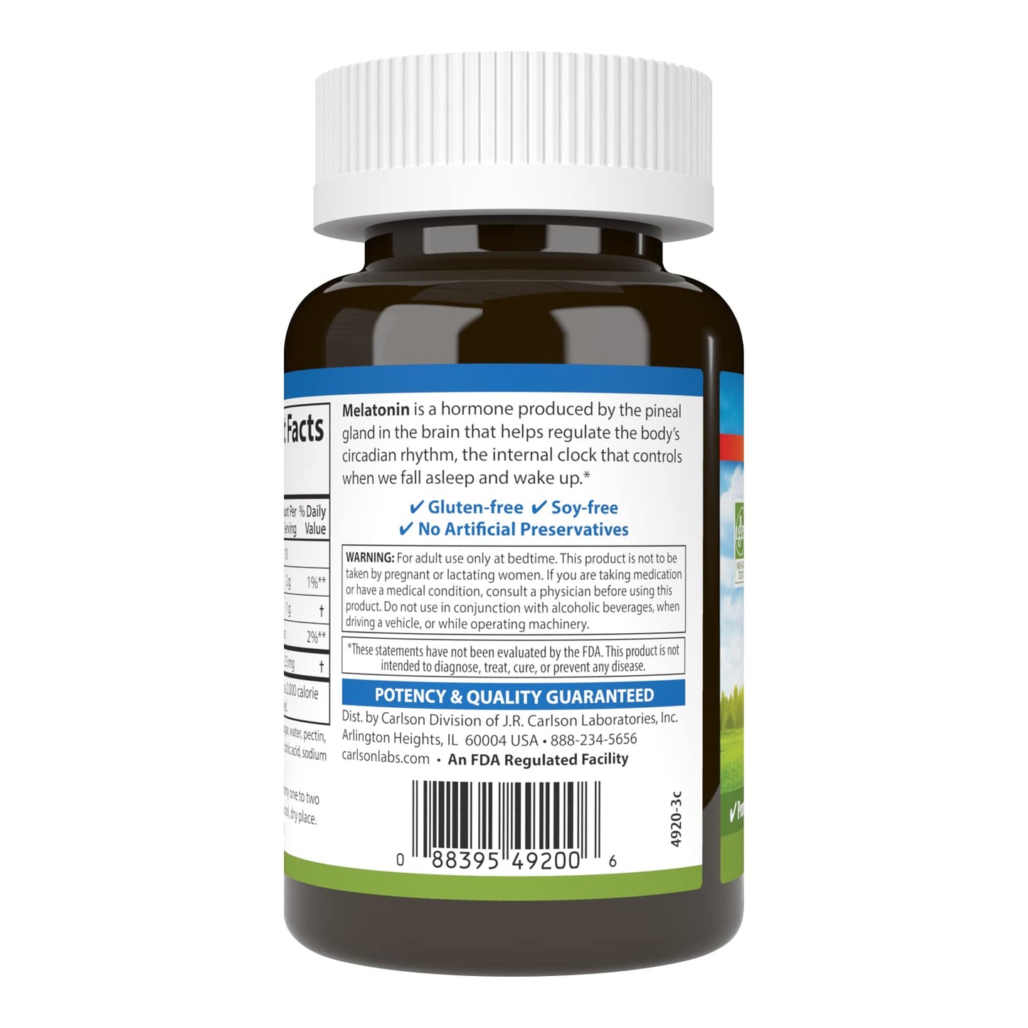 Carlson Melatonin Gummies Chewable 2.5 mg 60 Count