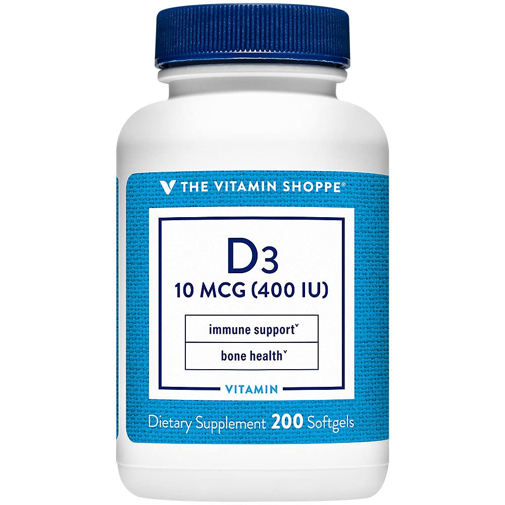 The Vitamin Shoppe Vitamin D3 400IU Softgels, 200 Softgels