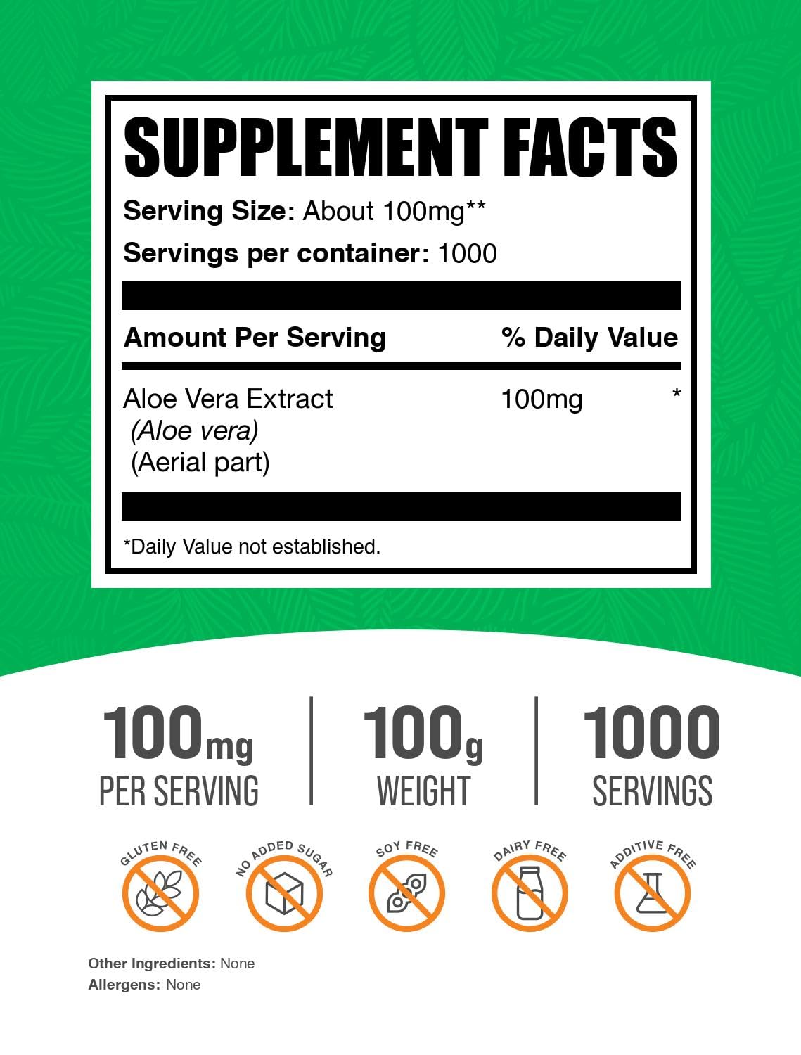BulkSupplements Aloe Vera Extract Powder 3.5 Ounce