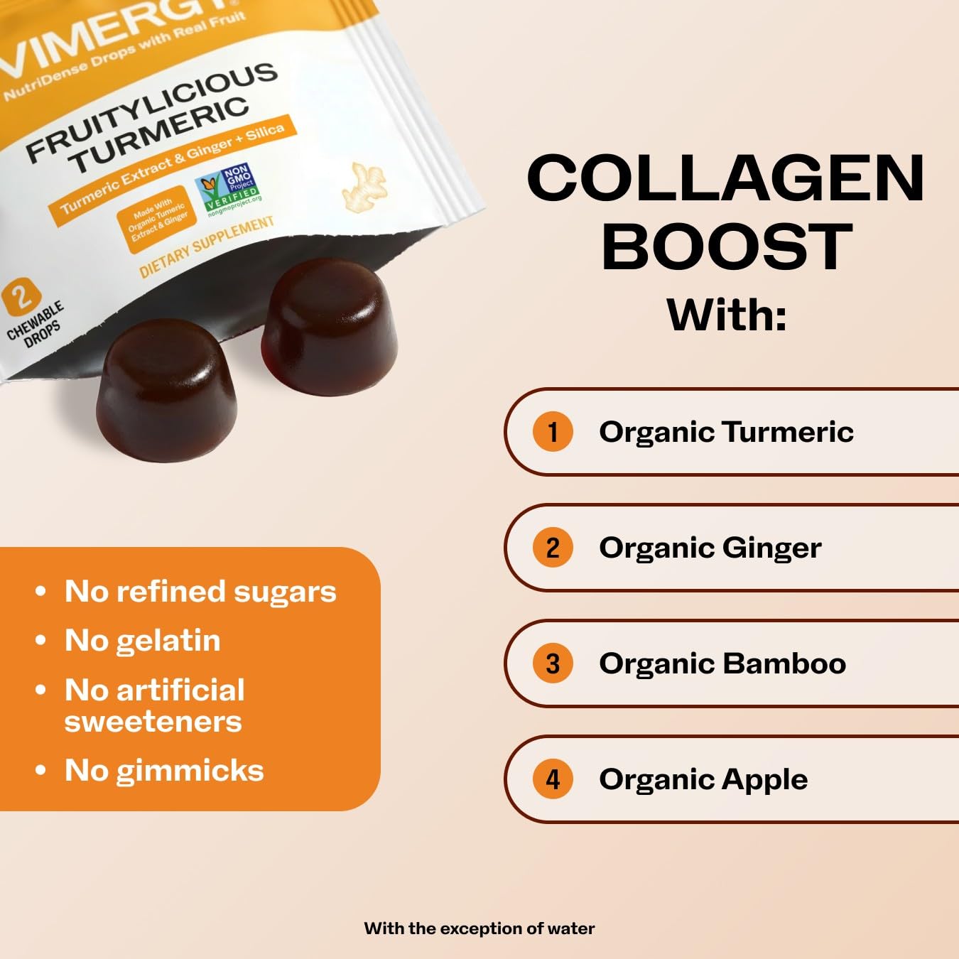 Vimergy NutriDense Fruitylicious Turmeric + Ginger Chewables Gummy 60 Count