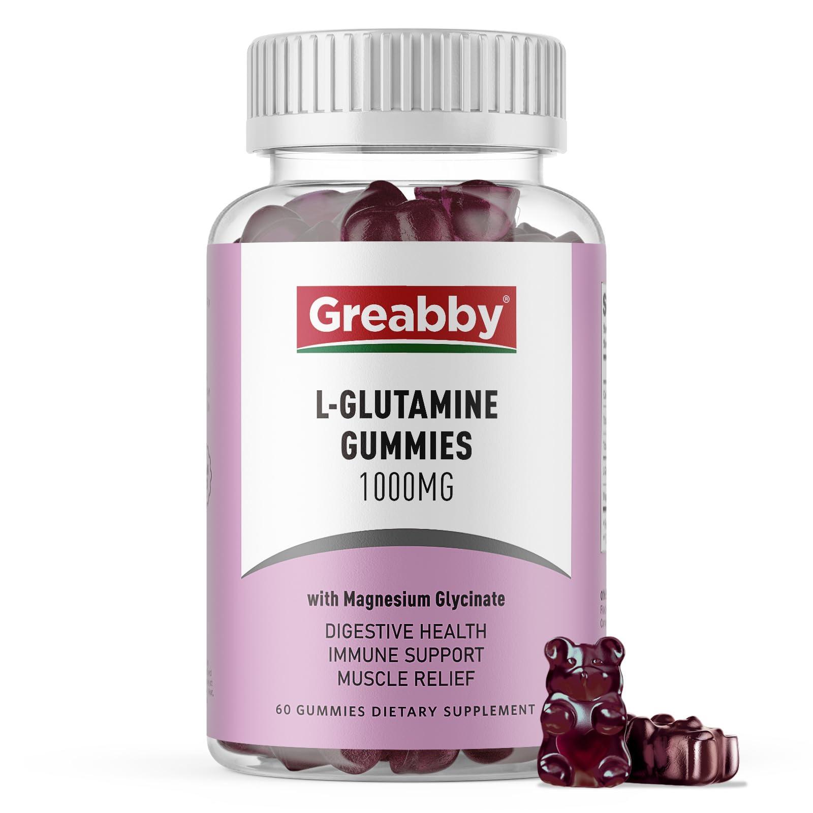GREABBY L Glutamine 1000mg Gummies, 60 Count