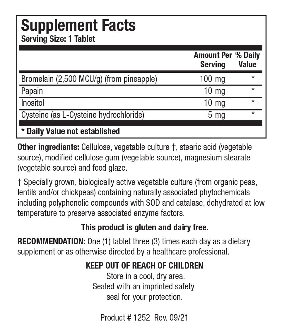 Biotics Research Bromelain Plus Tablet 100 Count