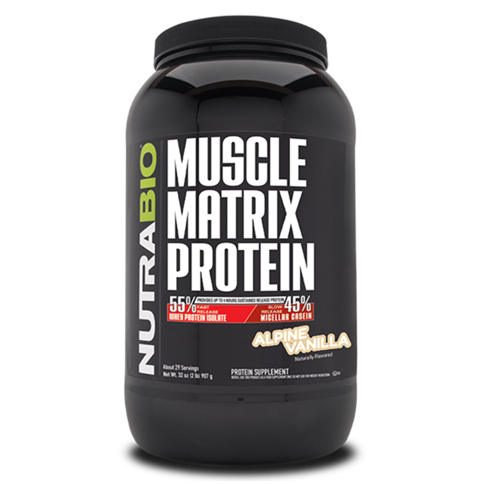 NutraBio Muscle Matrix Protein Powder Vanilla, 2 lb