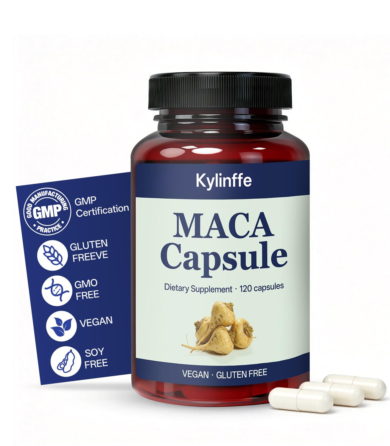 Oopeatol Maca Root Capsule 1500mg Triple Blend with Black Pepper Extract, 120 Capsules, Non-GMO, Vegan, Gluten-Free