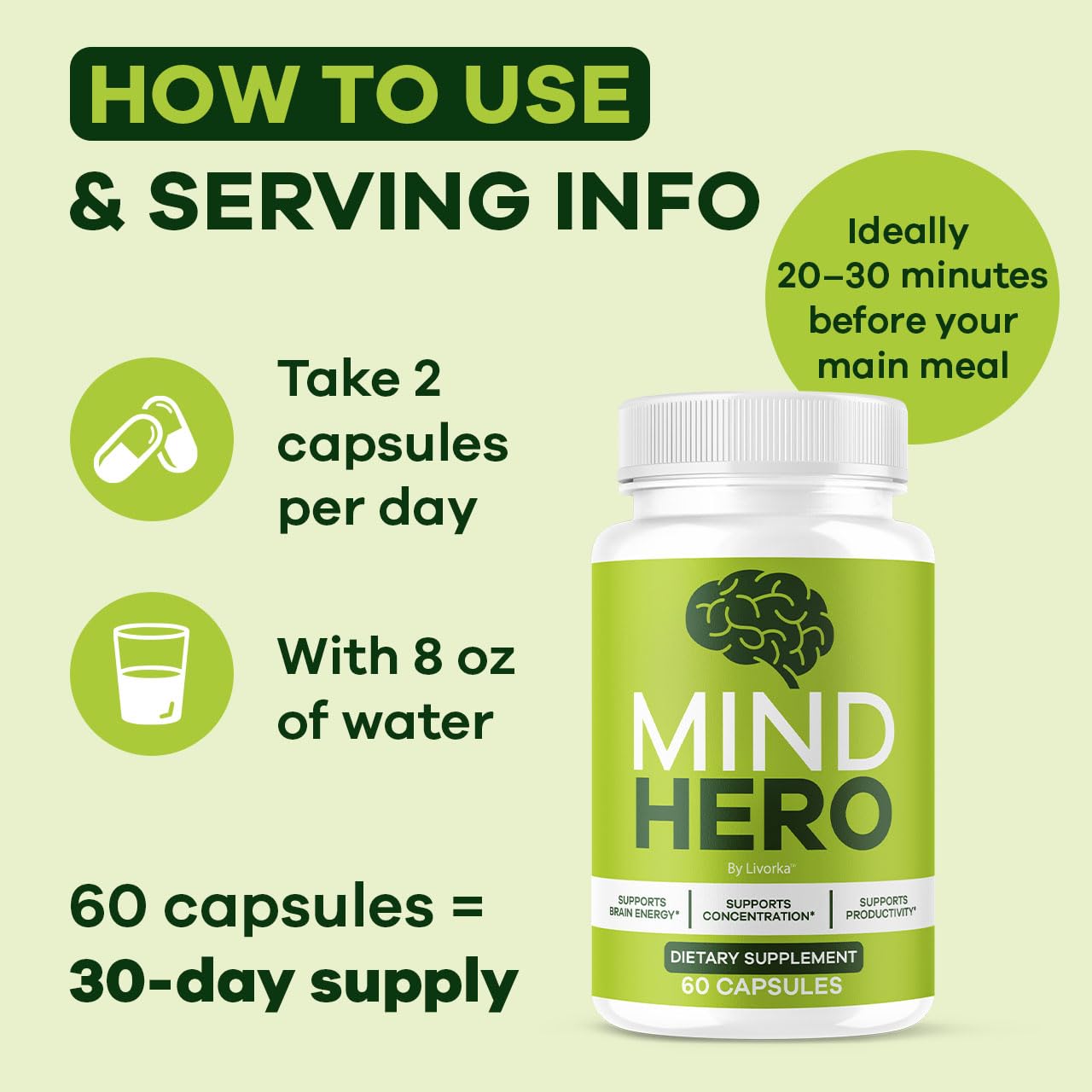LIVORKA Mind Hero Capsules 180 Capsules