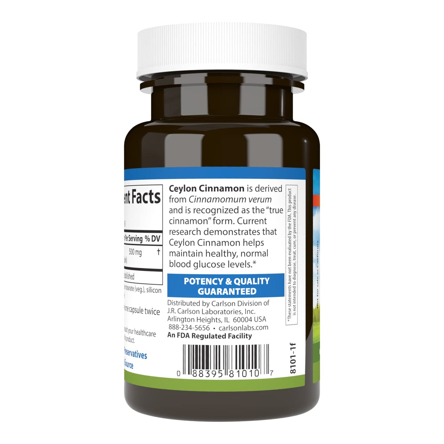 Carlson Ceylon Cinnamon Capsules, 45 Capsules