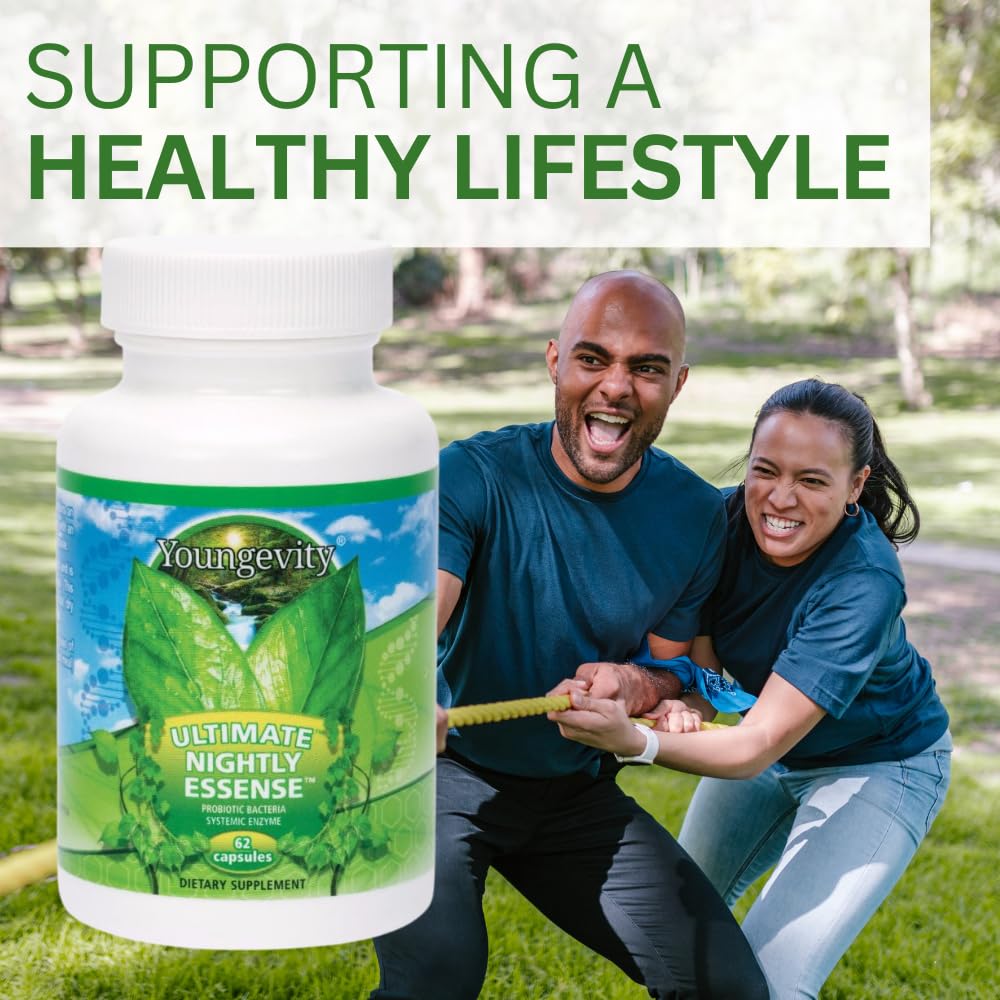 Youngevity Ultimate Nightly Essense Probiotics with Enzymes 14+ Strains Systemic Enzymes Cutting Edge Capsules 62 Count