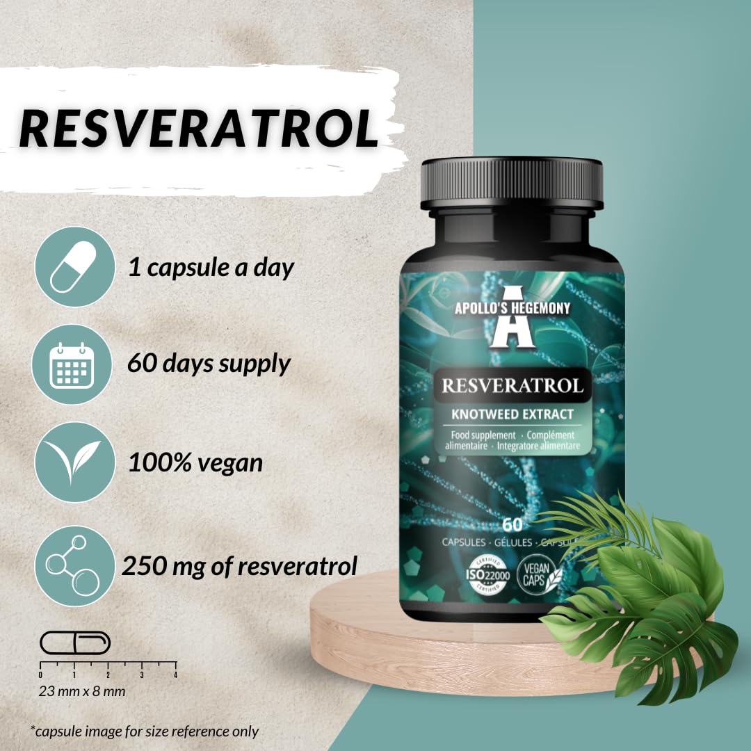 APOLLO'S HEGEMONY Resveratrol High Dose 400 mg Capsules, 60 Count