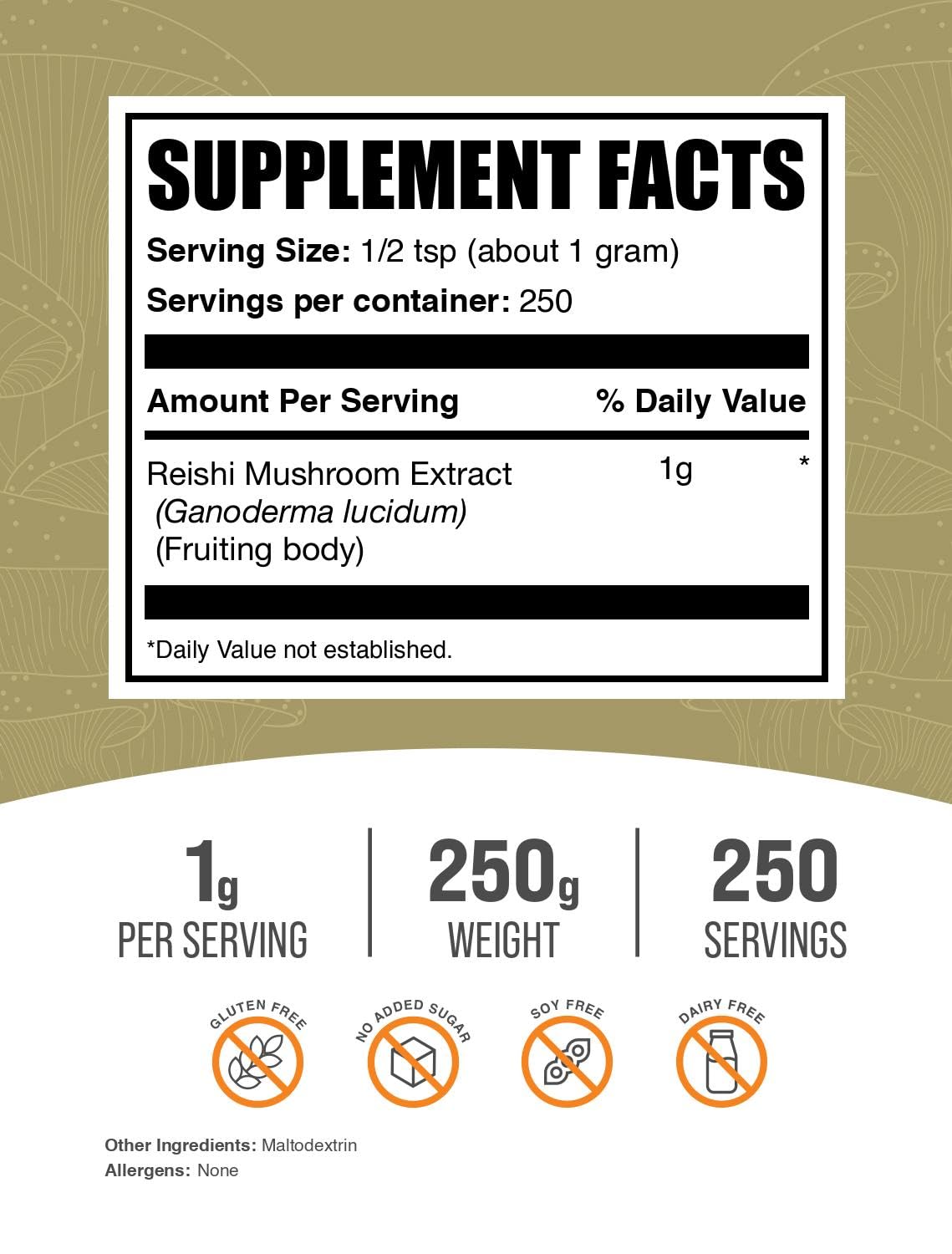 BulkSupplements Reishi Mushroom Extract Powder, 8.82 oz