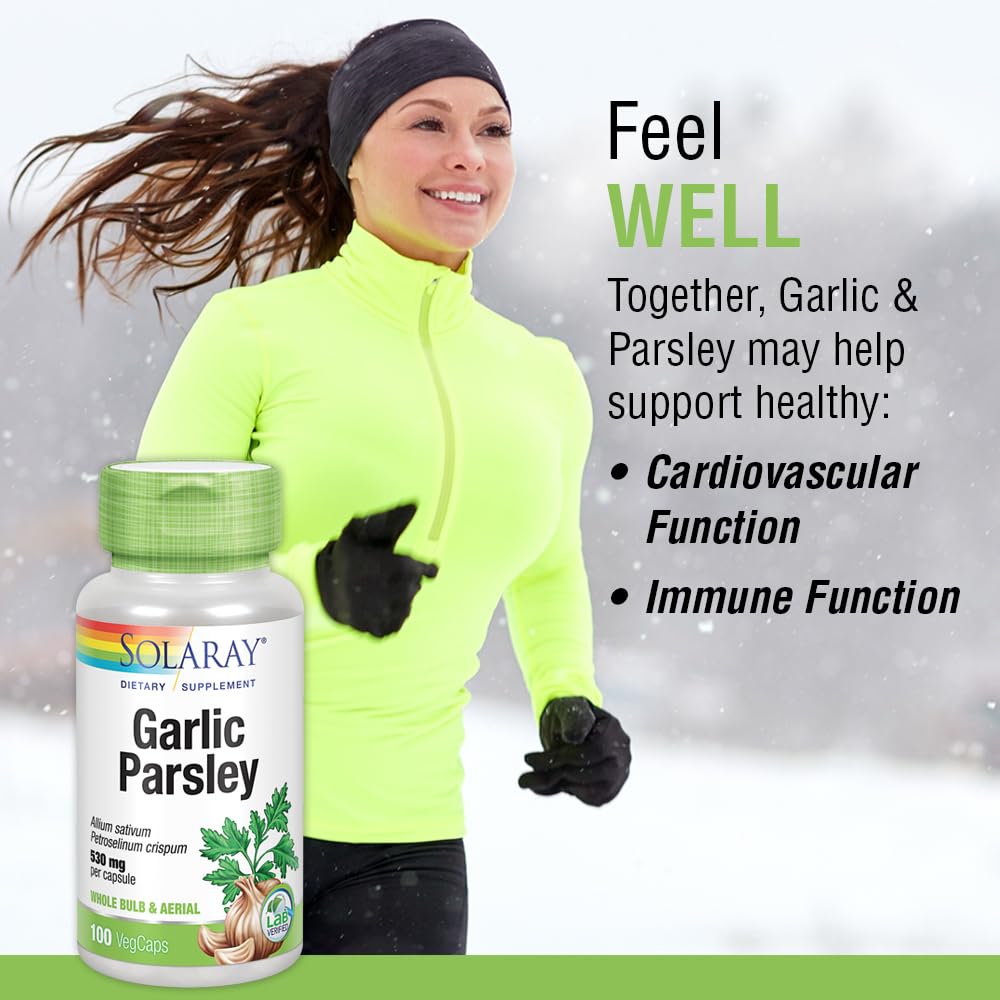 SOLARAY Garlic Bulb & Parsley Leaf Capsules, 100 VegCaps