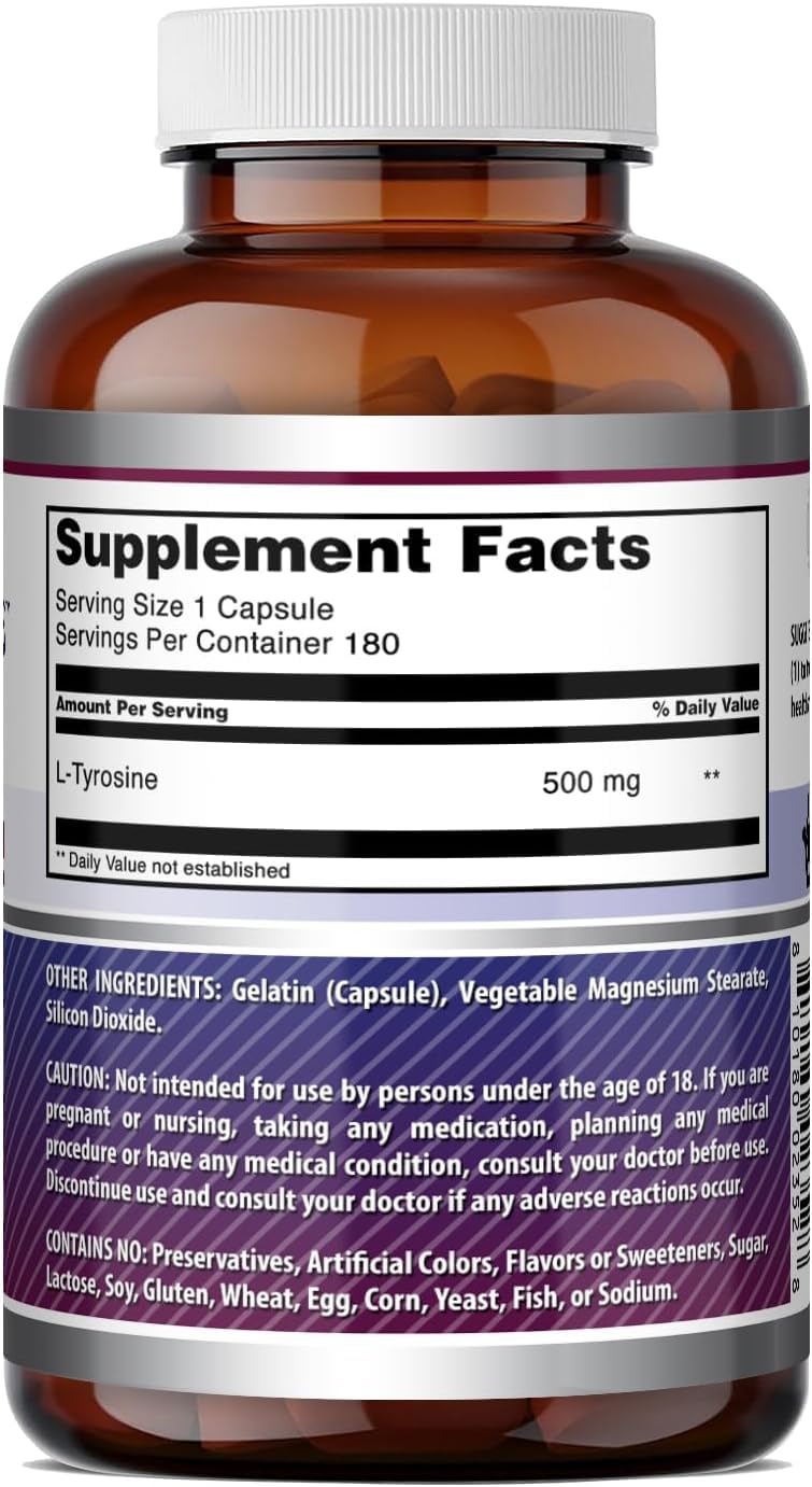 Amazing Nutrition L-Tyrosine 500 mg Capsules 360 Capsules