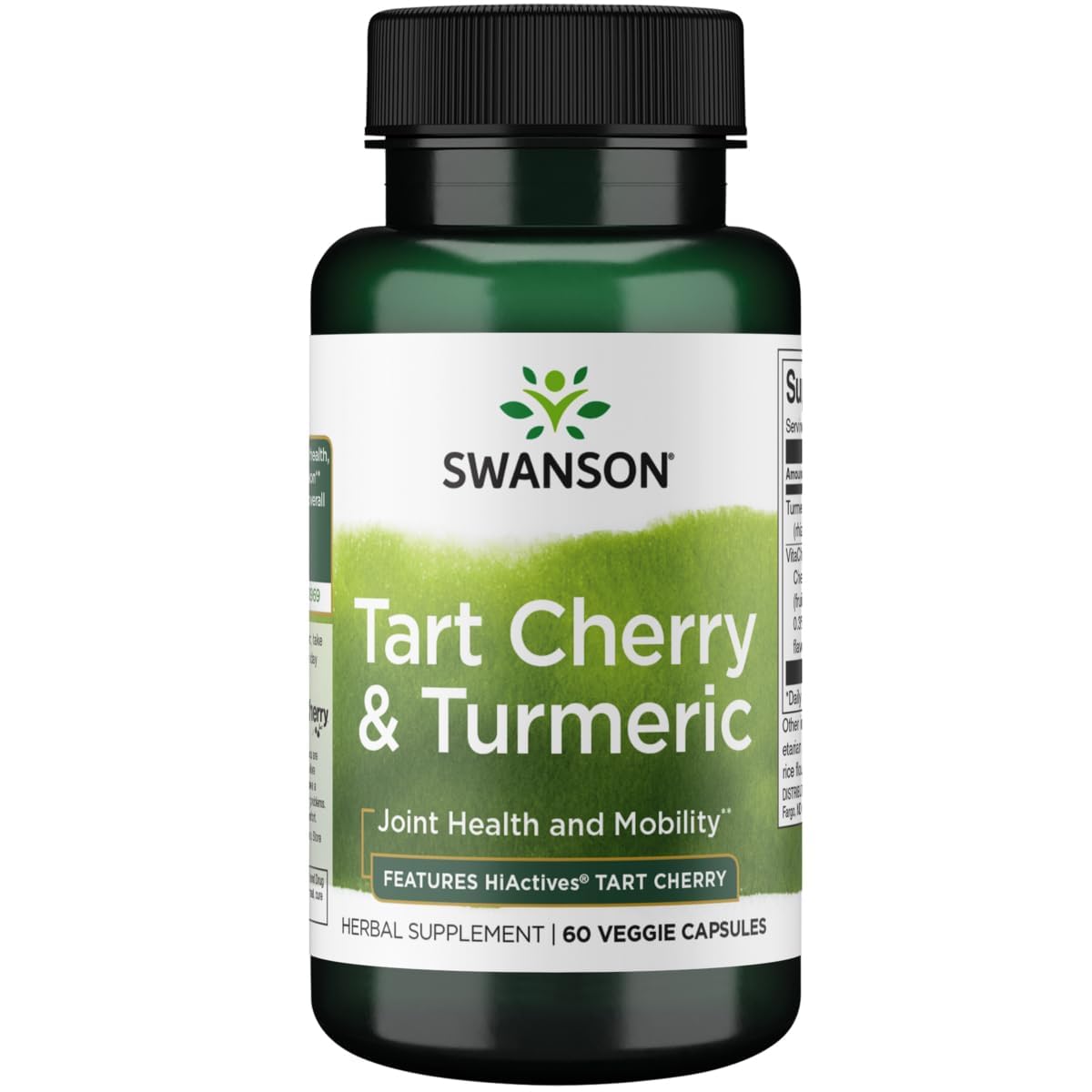 Swanson Hiactives Tart Cherry & Turmeric Vegan Capsules 60 Count