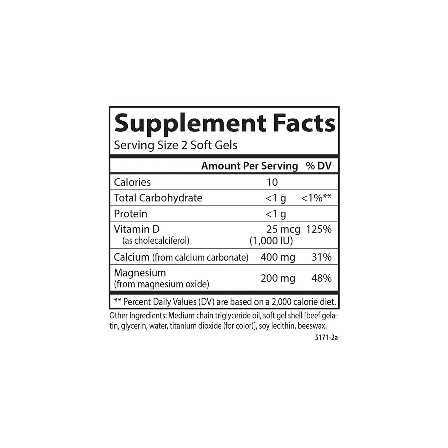 Carlson Calcium & Magnesium Gels Softgels 100 Count