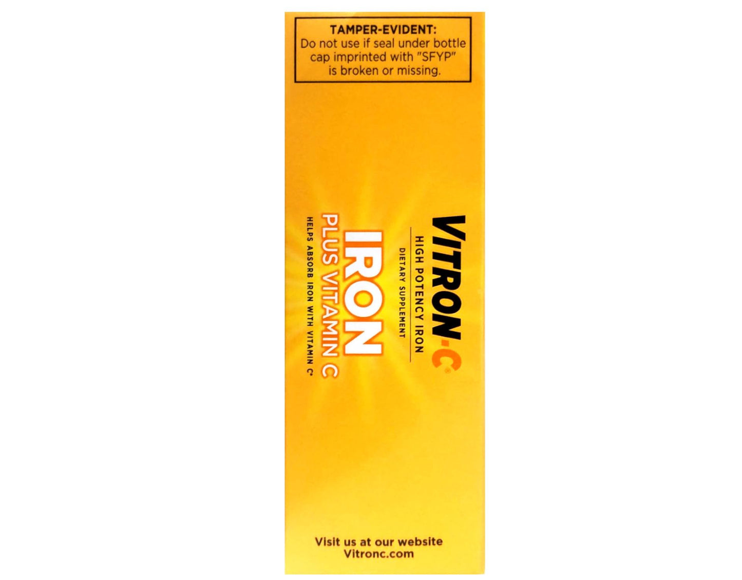 Vitron-C High Potency Iron Supplement with Vitamin C Tablets, 180 Tablets