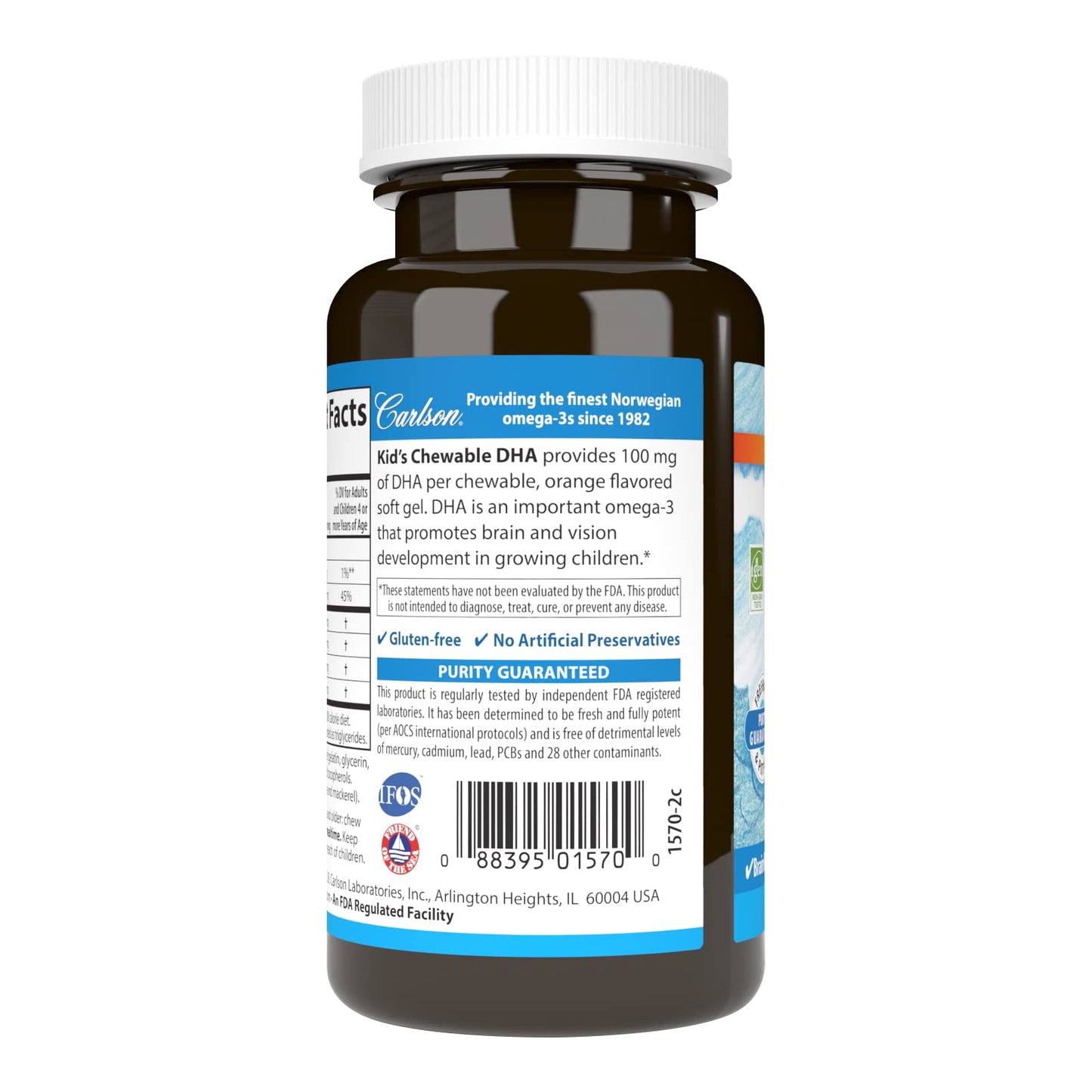 Carlson Kid's Chewable DHA Softgels, 60 Count