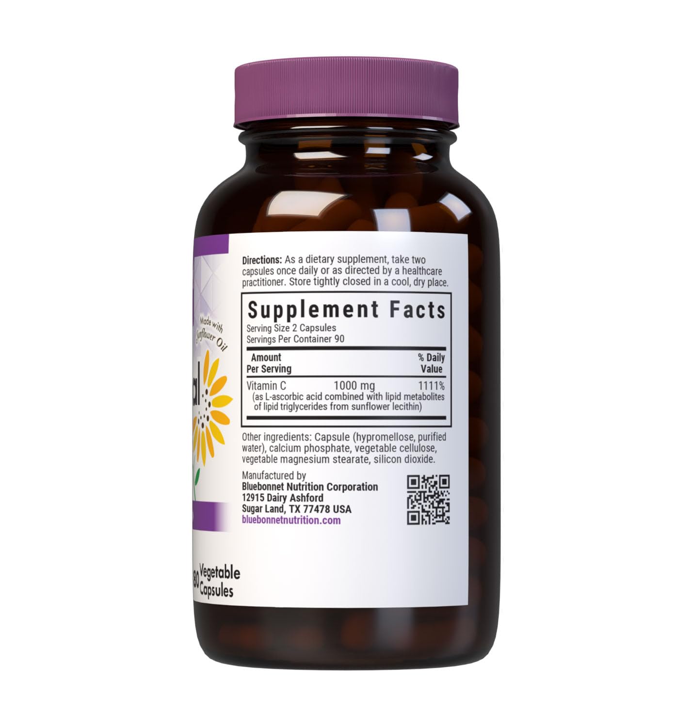 BlueBonnet Liposomal Vitamin C 1000 mg Capsule, 180 Count