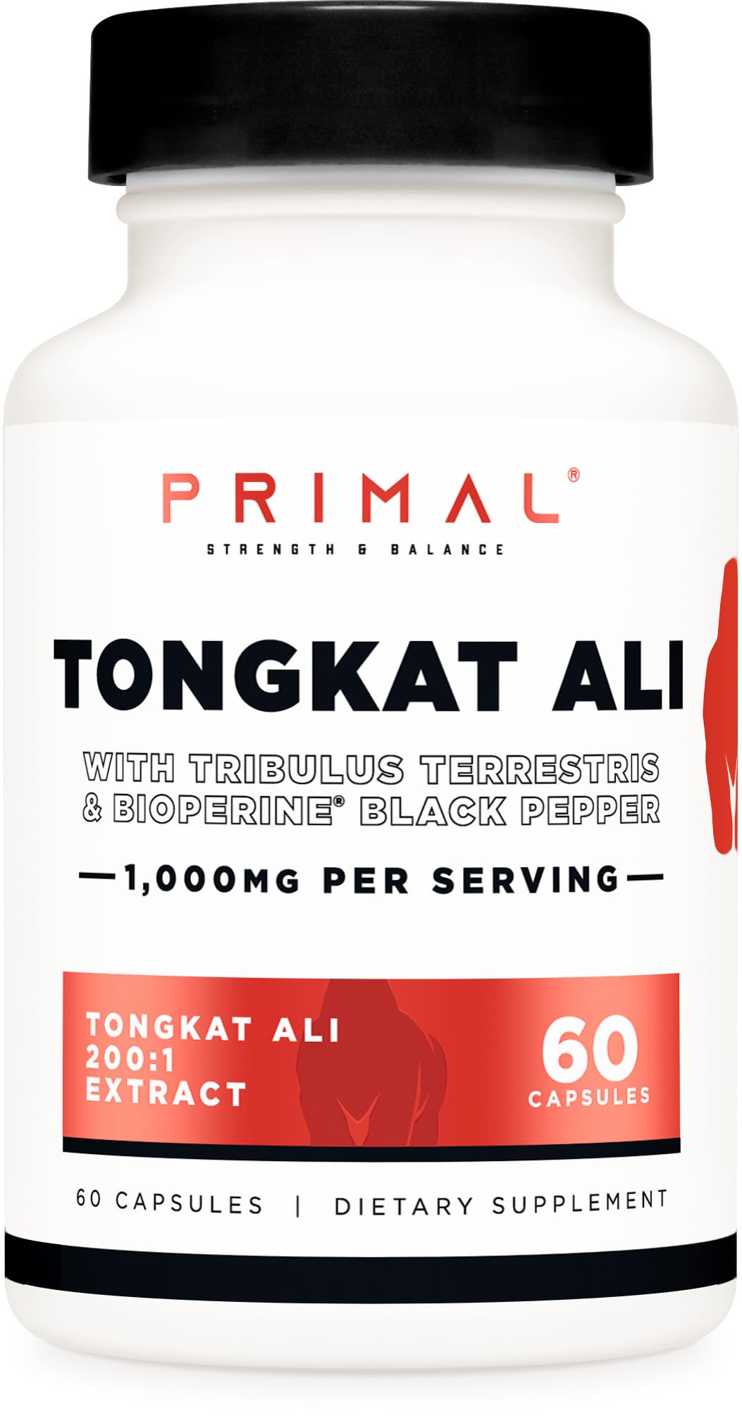 Primal Tongkat Ali 1000mg Capsule, 60 Count