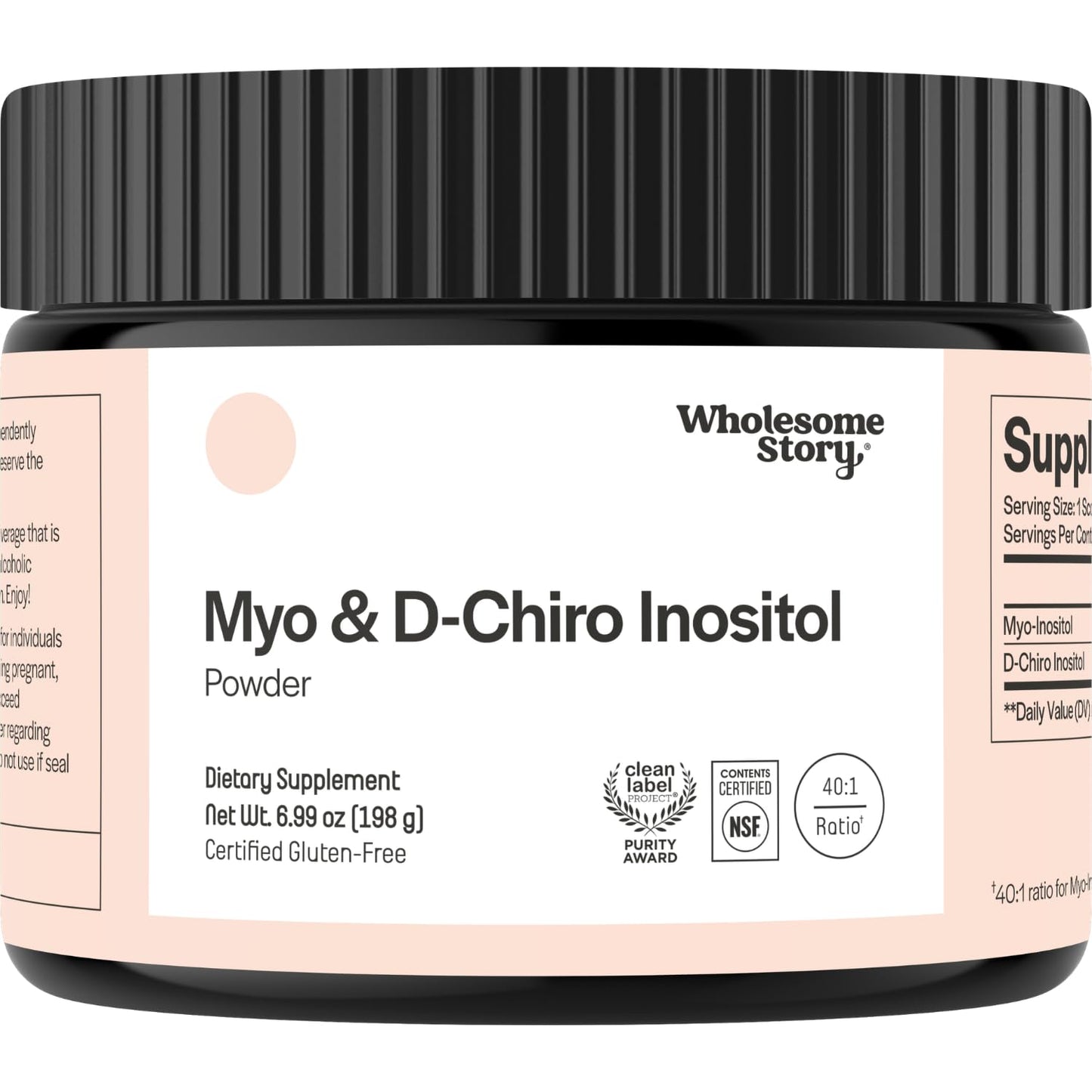 Wholesome Story Myo-Inositol & D-Chiro Inositol Vitamin B8 Supplement Powder, 90 Servings