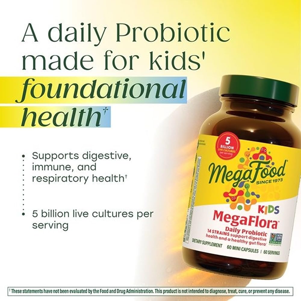 MegaFood MegaFlora Kids Probiotics Capsule, 60 Mini Capsules