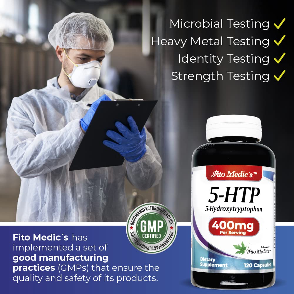 FITO MEDIC'S 5-HTP Supplement 400 mg Capsule 120 Count