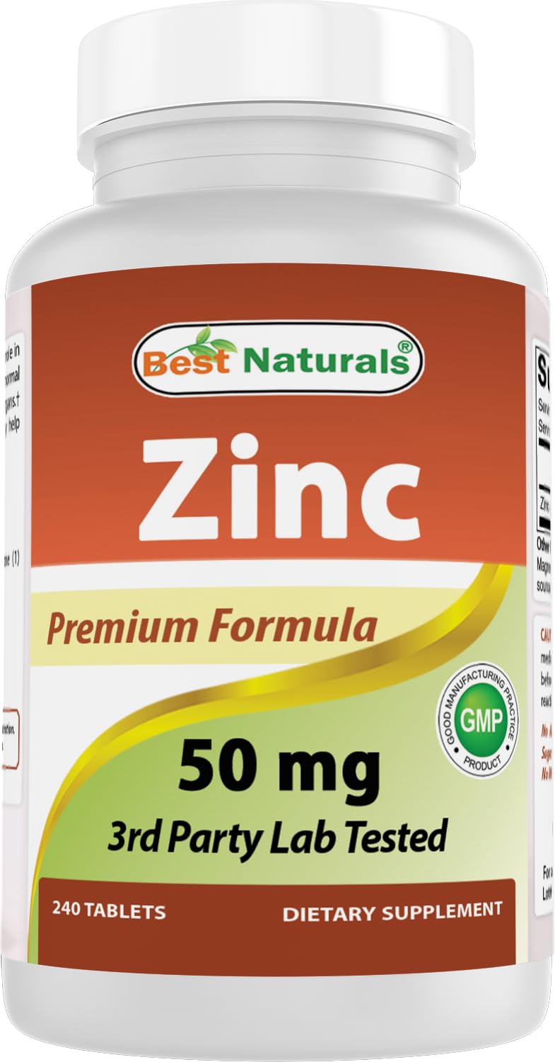 Best Naturals Zinc Gluconate 50mg Supplement 240 Tablets