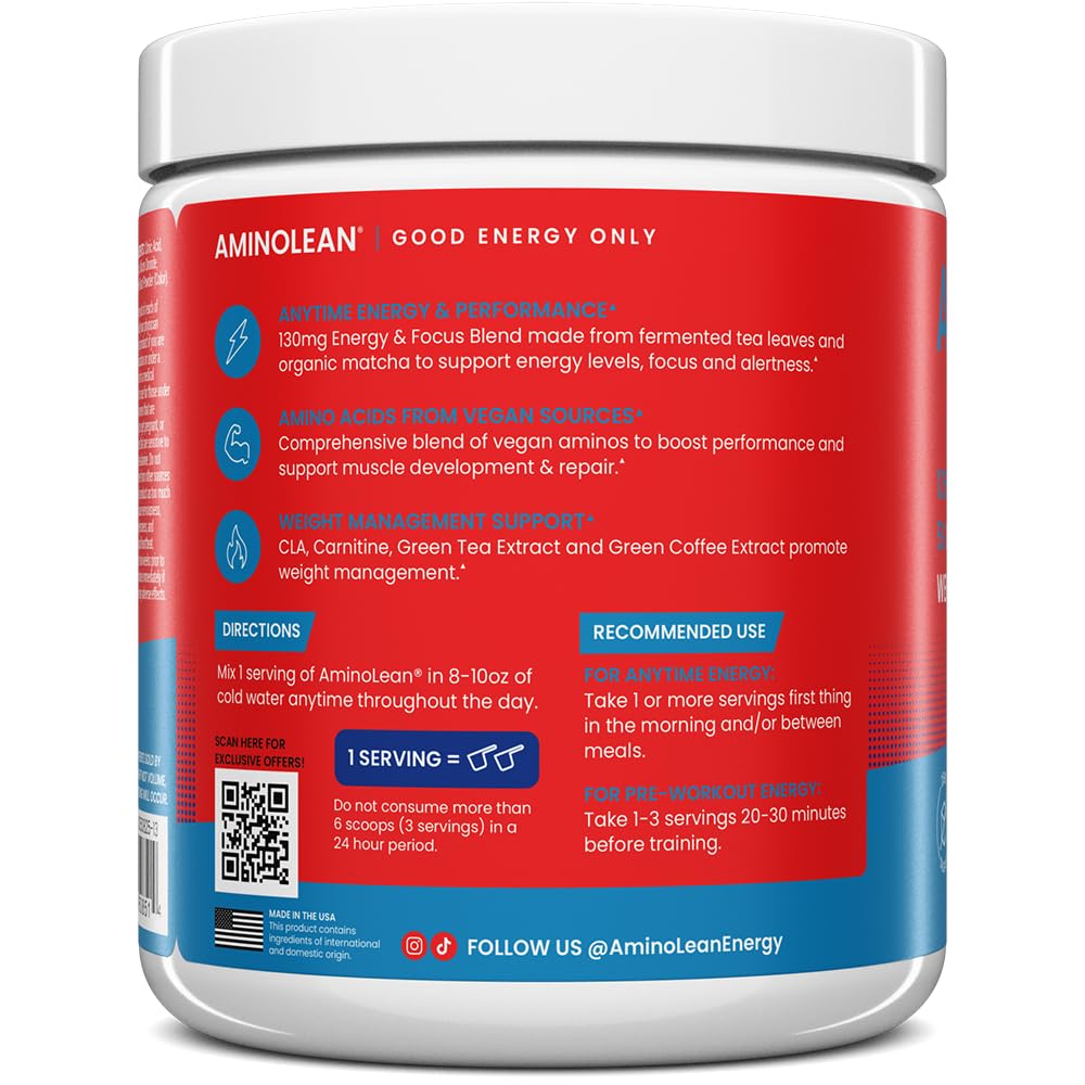 RSP NUTRITION AminoLean x ICEE Pre Workout Powder Cherry, 30 Servings