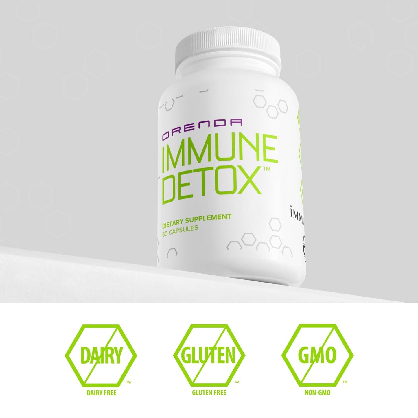 Orenda International Immune + Detox - Specialized Formula with Calcium d-Glucarate, Beta 1,3 Glucans & IMMUSE® Capsules, 60 Capsules