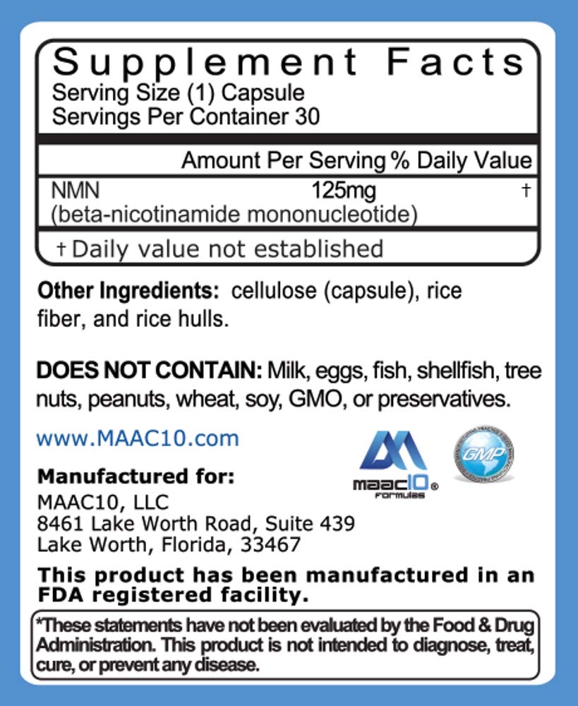 MAAC10 NMN Resveratrol NAD+ Combo Pack Capsules 1 Count