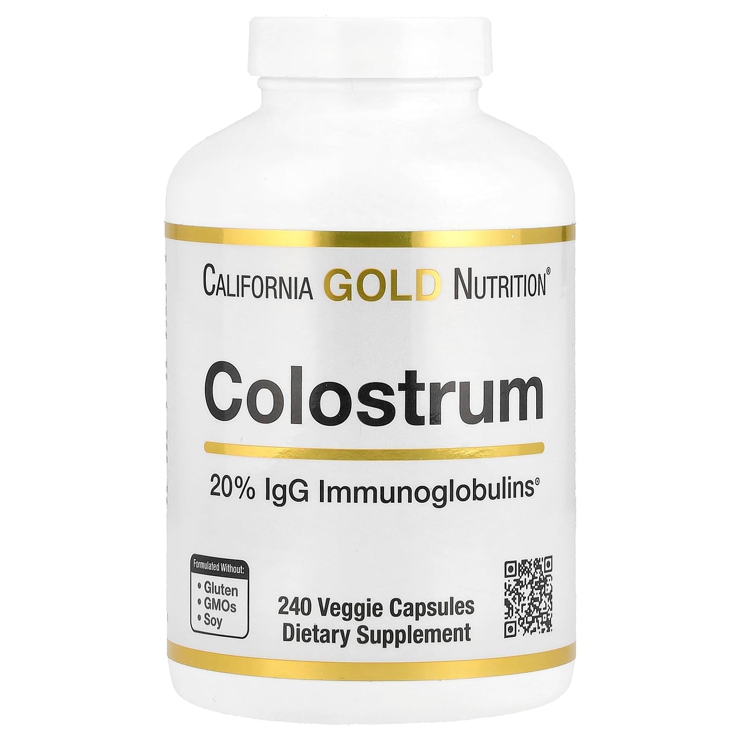 California Gold Nutrition Colostrum Concentrated Bovine Pre-Milk Supplement Featuring Immunoglobulins Capsule 1 Count