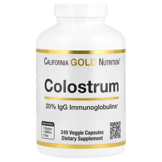 California Gold Nutrition Colostrum Concentrated Bovine Pre-Milk Supplement Featuring Immunoglobulins Capsule 1 Count