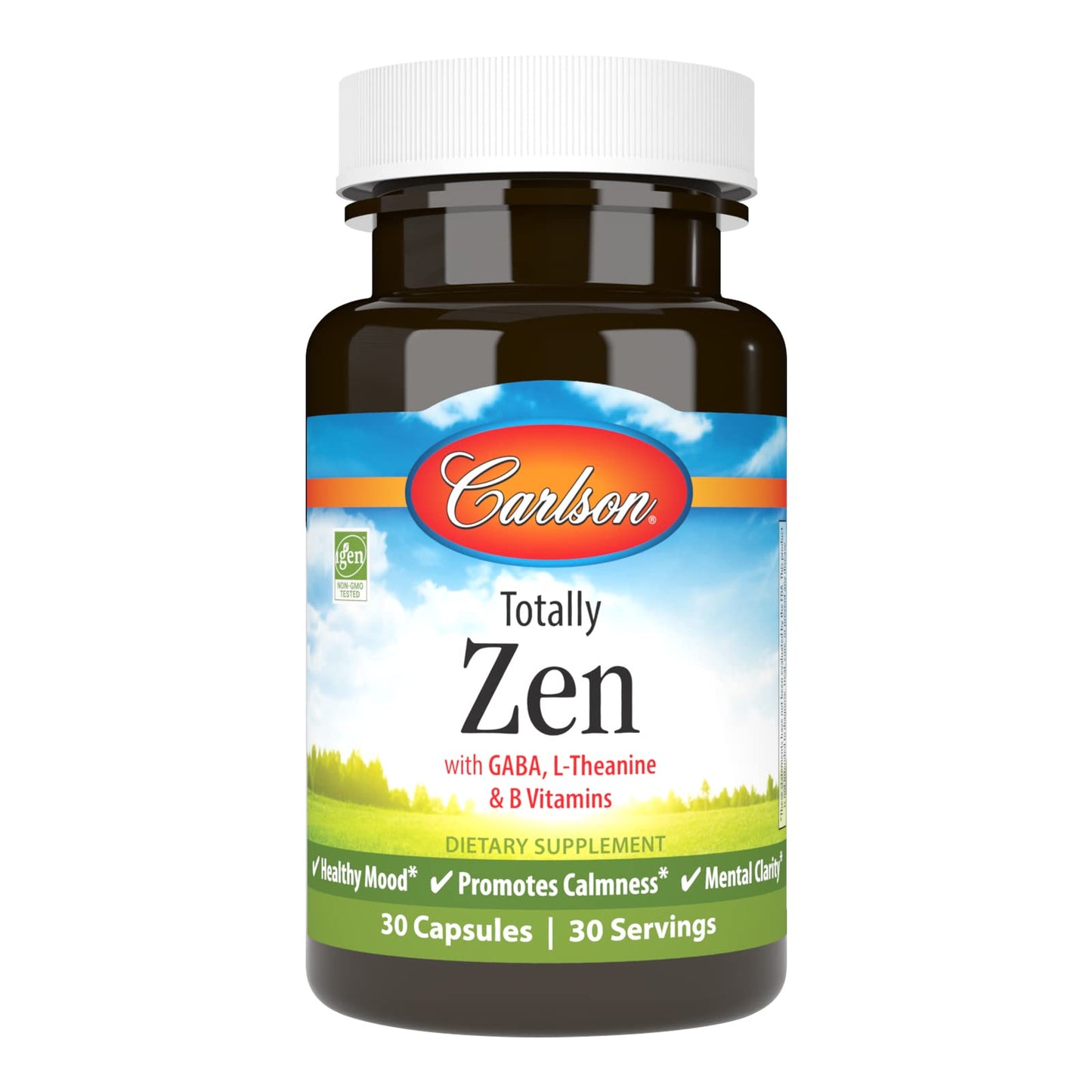 Carlson Totally Zen, GABA, L-Theanine Capsules 30 Capsules