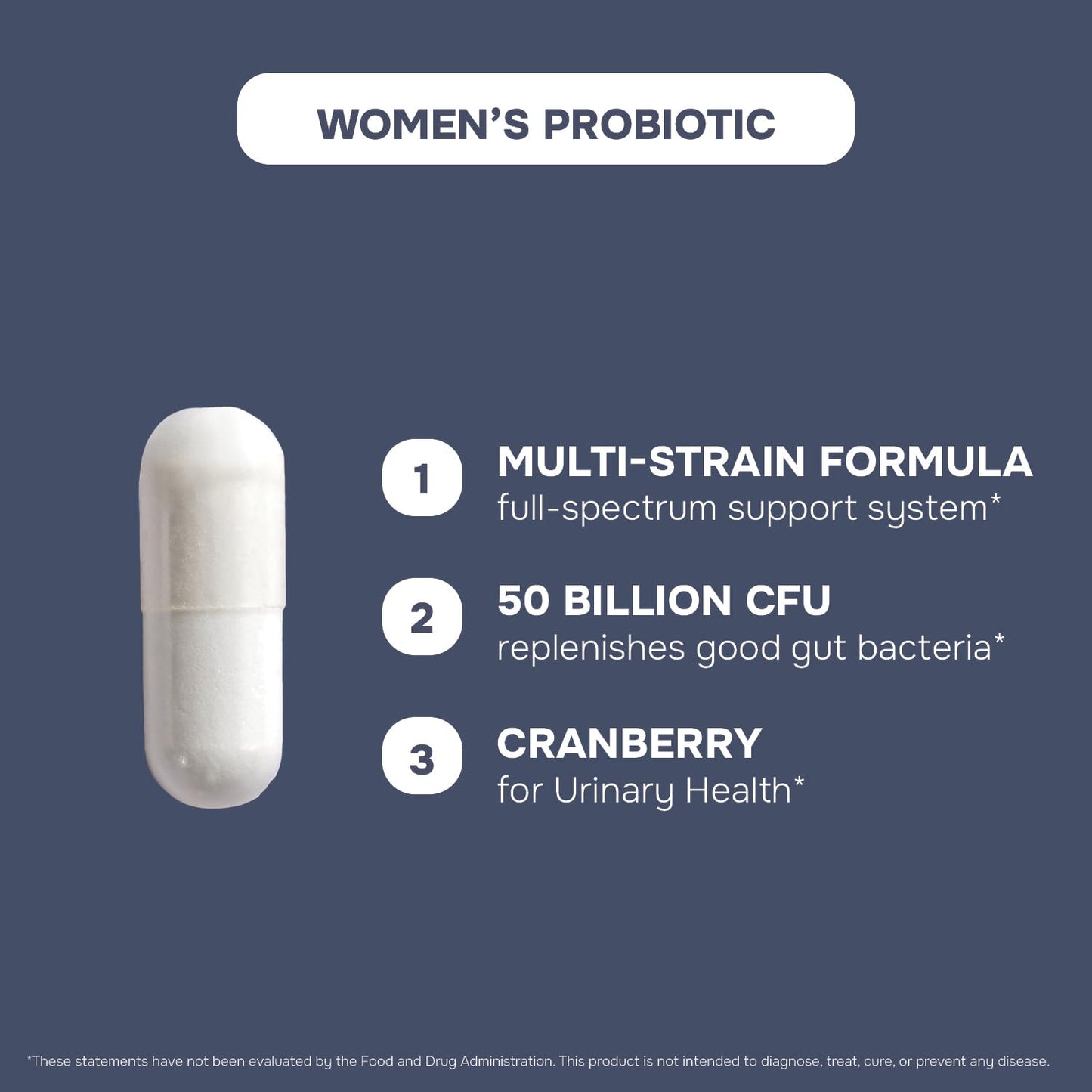 Peak Human Women's Probiotics with Cranberry – Digestive & Urinary Support – 60 Vegan Capsules