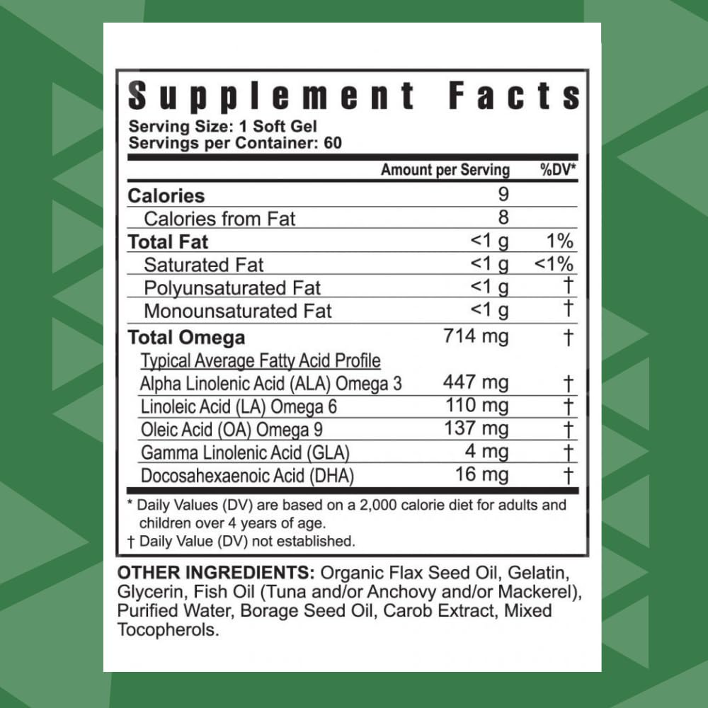 Youngevity Ultimate EFA Omega 3 6 9 Fish, Flax & Borage Oil Softgels 180