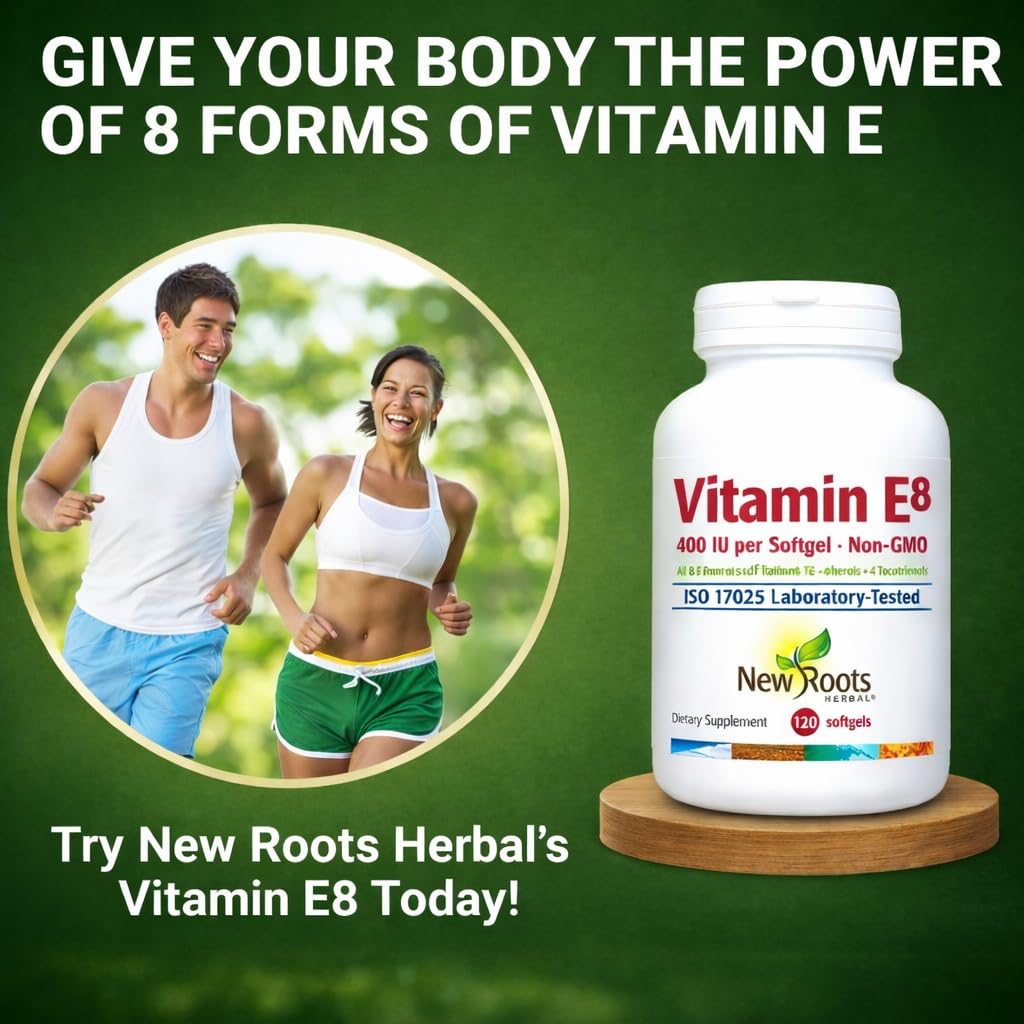 New Roots Herbal Vitamin E Softgels 400 IU, 120 Count
