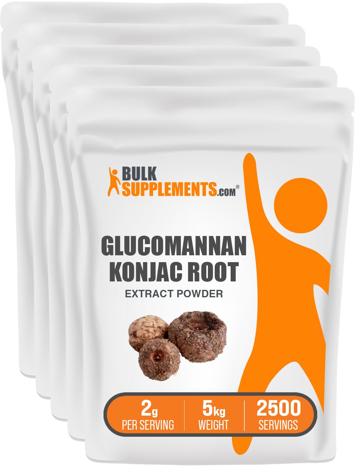 BulkSupplements Glucomannan Powder, 1kg (Pack of 5)