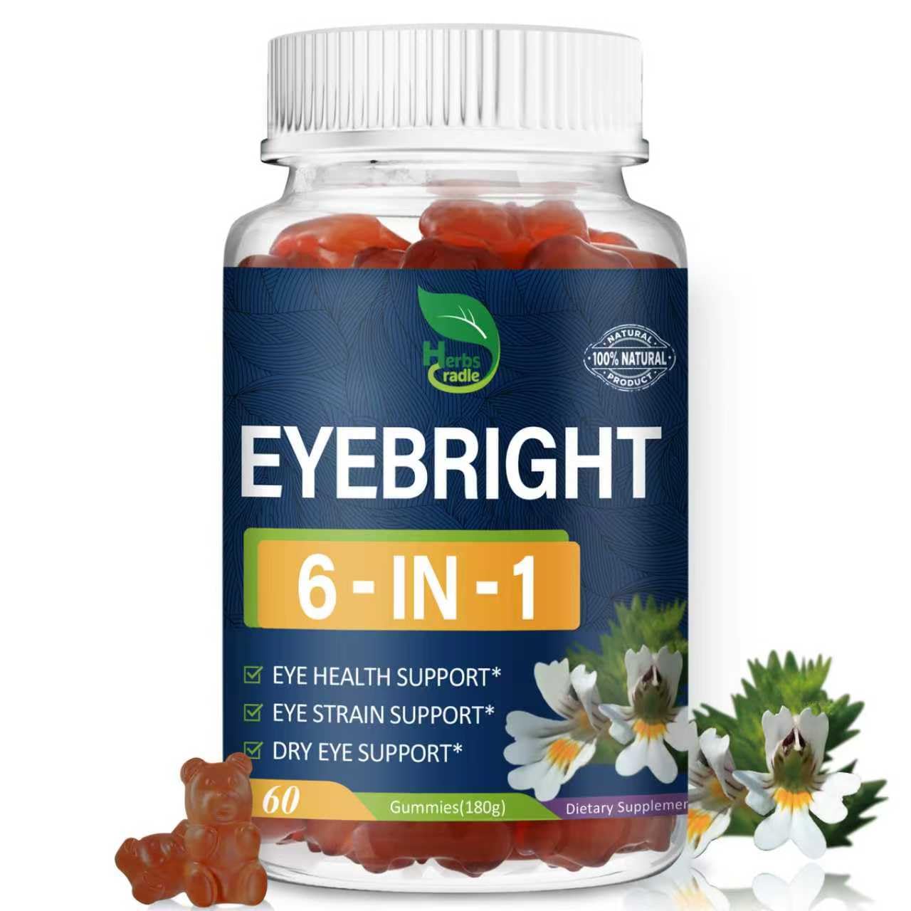 Herbscradle Eyebright Herb Extract Gummy, 60 Count