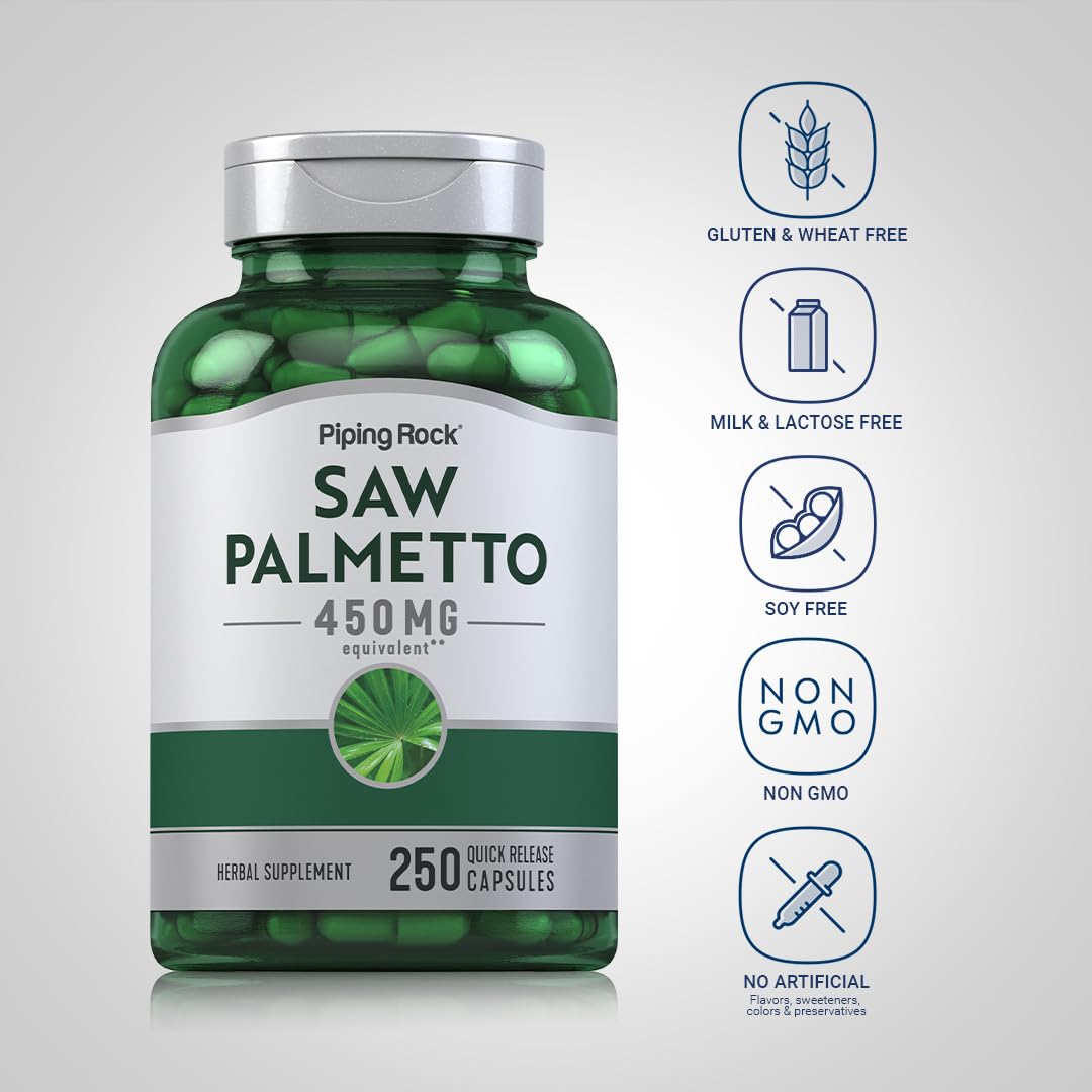 Piping Rock Saw Palmetto 450mg Capsule 250 Count
