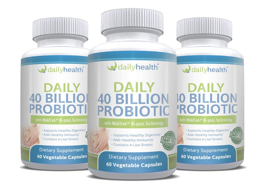 Daily Health Probiotic 40 Billion CFU MakTrek Bi-Pass Technology Digestion Immune Health Capsule 180