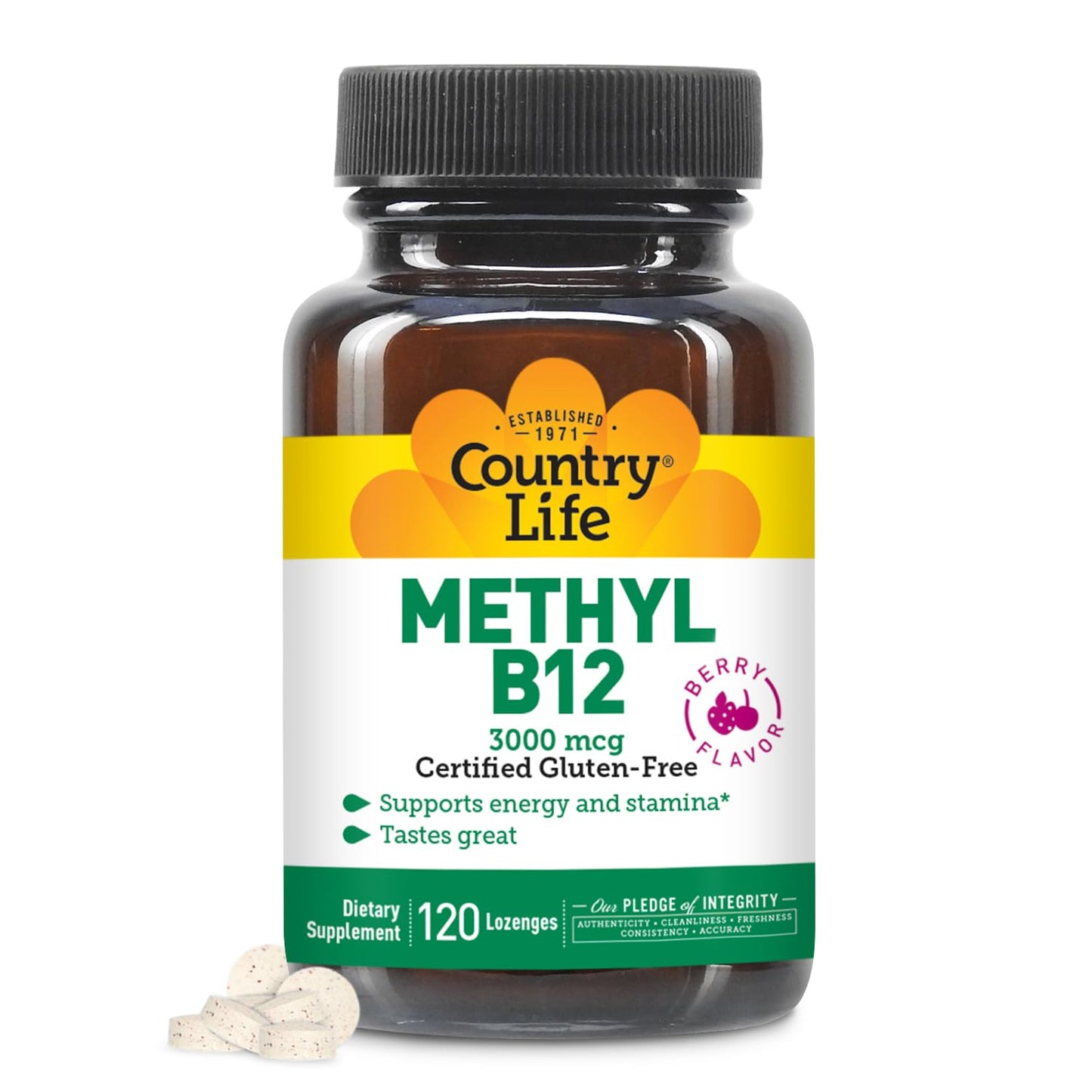 Country Life Methyl B12 3000 mcg Lozenges, 120 Count