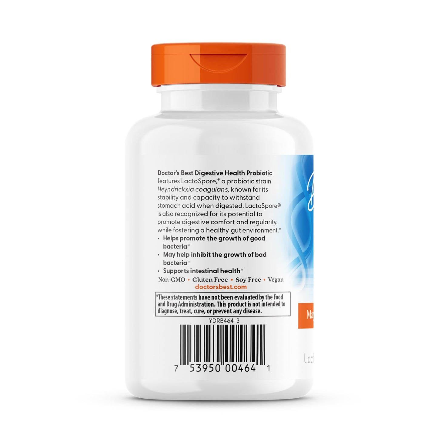 Doctor's Best Digestive Health Probiotic for Men & Women Capsules, 60 Veg Caps