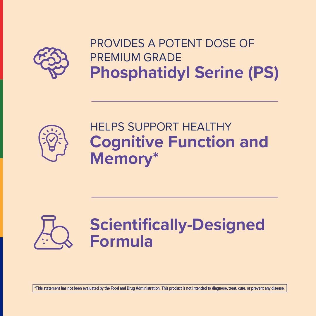 Stop Aging Now Phosphatidyl Serine Supplement CogniTrex PS 300mg Softgels, 60 Count