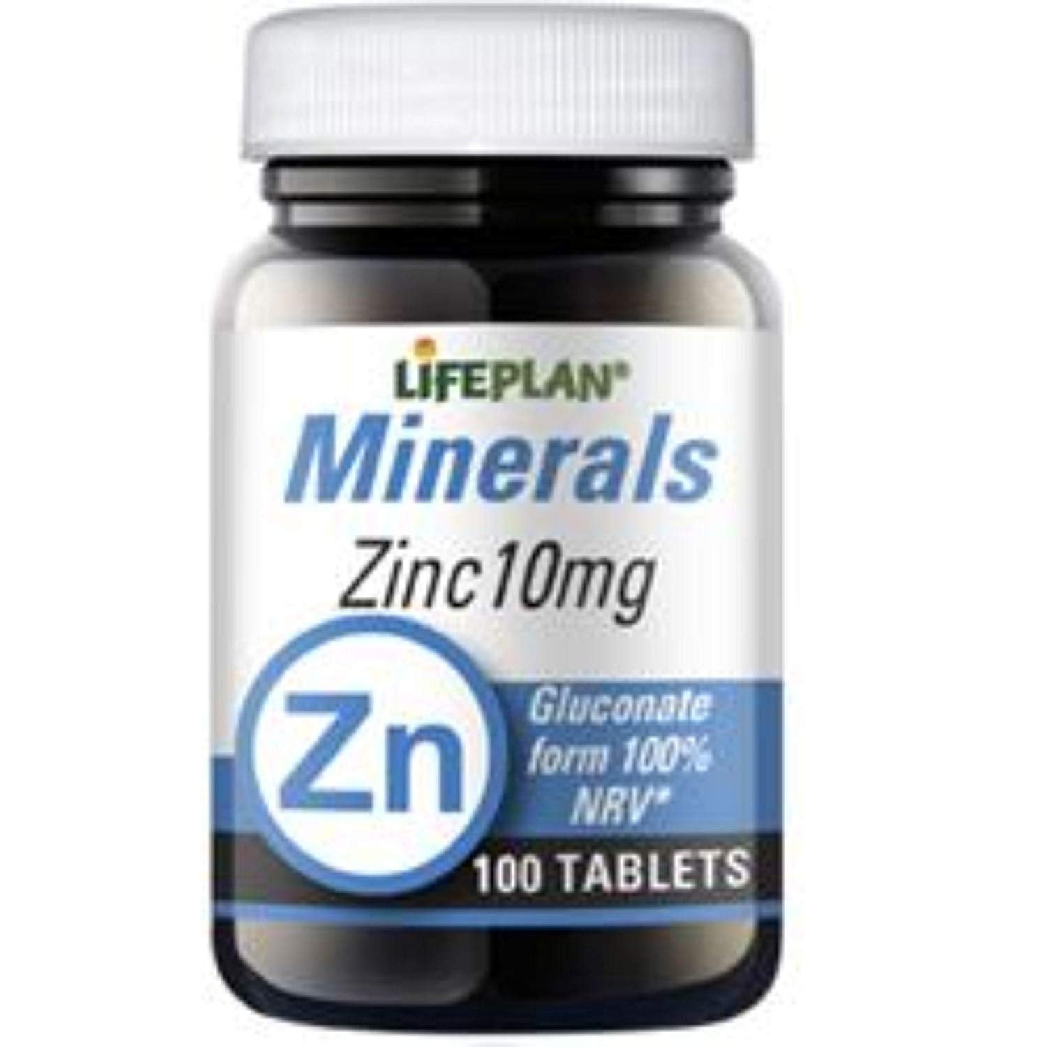 LIFEPLAN Zinc Gluconate Elemental 10mg Tablets, 100 Count