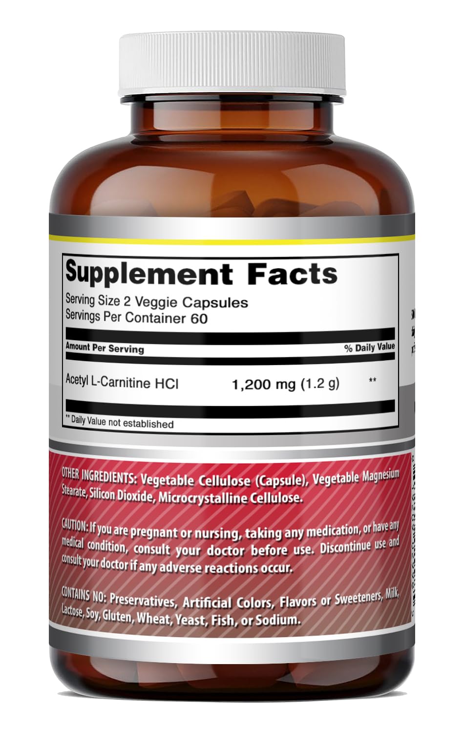 Amazing Nutrition Acetyl L-Carnitine 1200 Mg Supplement Capsule 120 Count
