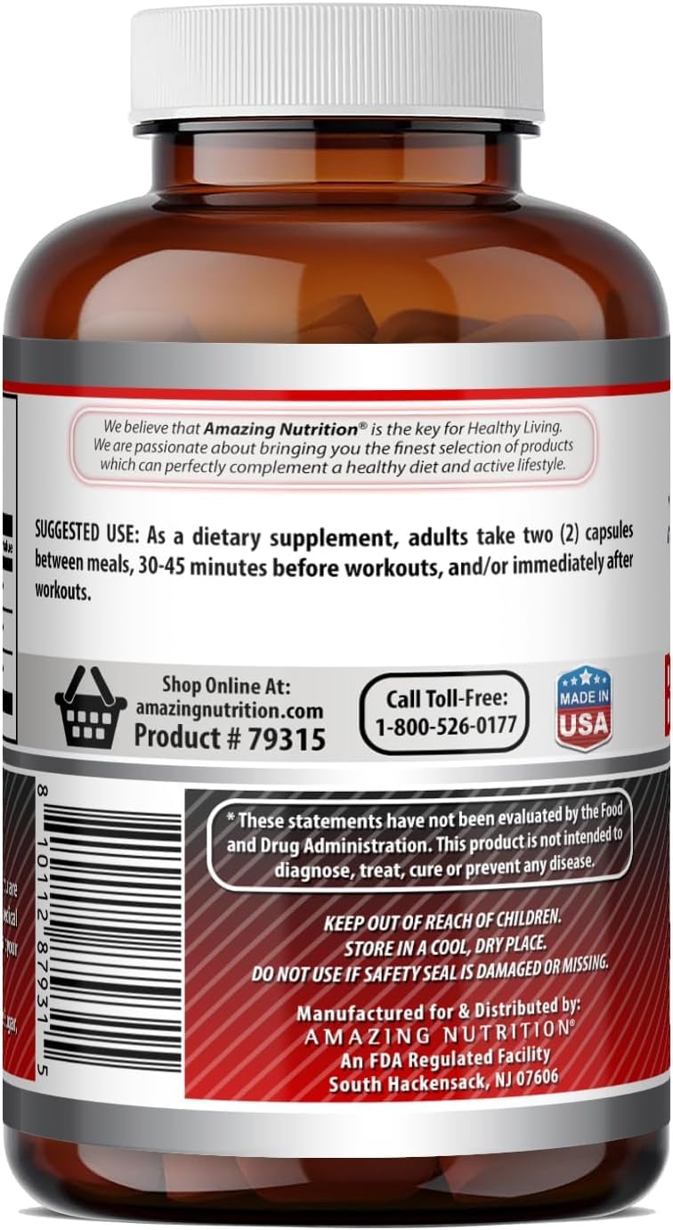 Amazing Nutrition BCAA 2:1:1 1000 Mg Per Serving Capsules 500
