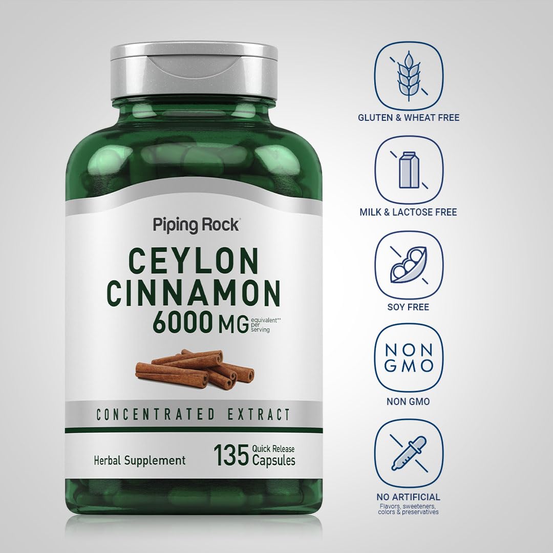 Piping Rock Ceylon Cinnamon Supplement Capsules 135