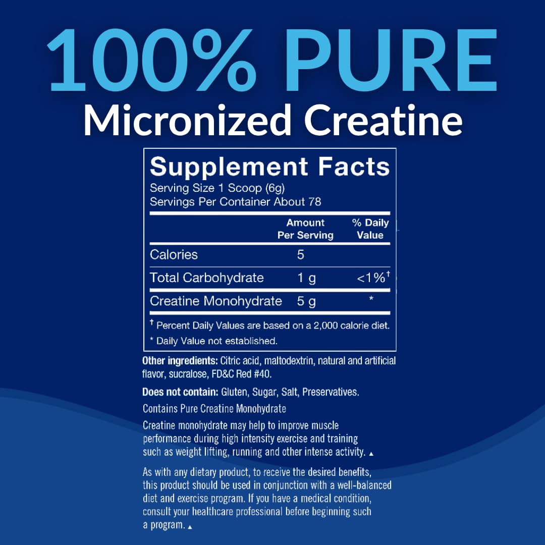 BodyTech Creatine Monohydrate Powder, Micronized, Fruit Punch, 55 Servings